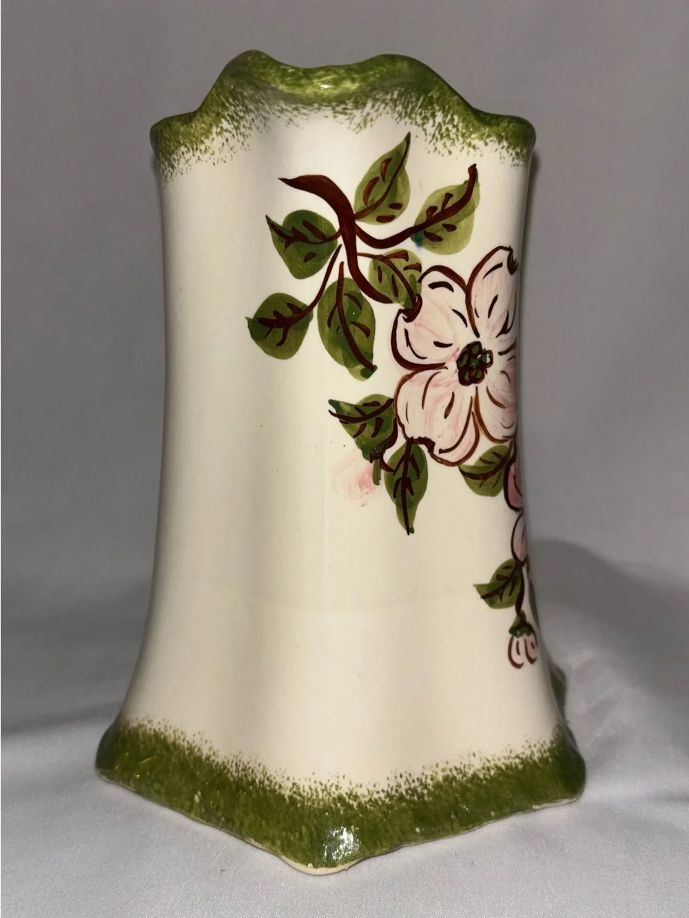 Vintage Cash Family Pottery Pink Dogwood Flower Pitcher Mid-Century Tennessee